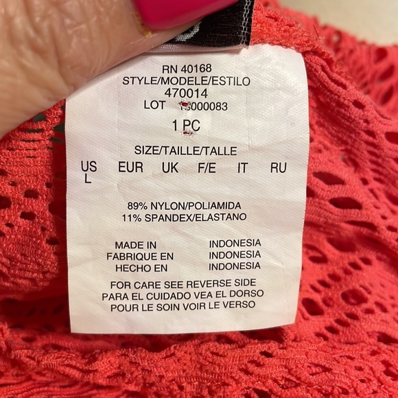 MIRACLESUIT beach cover up dress cut out / stretchy / coral color scoop neck LRG - Picture 7 of 10